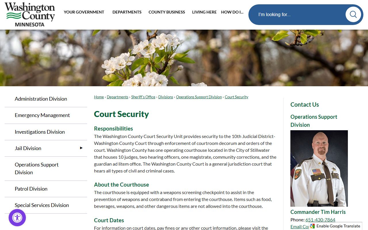 Washington County courthouse clerk services