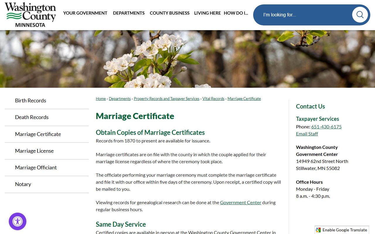 Minnesota marriage license statute and reduced-fee authority
