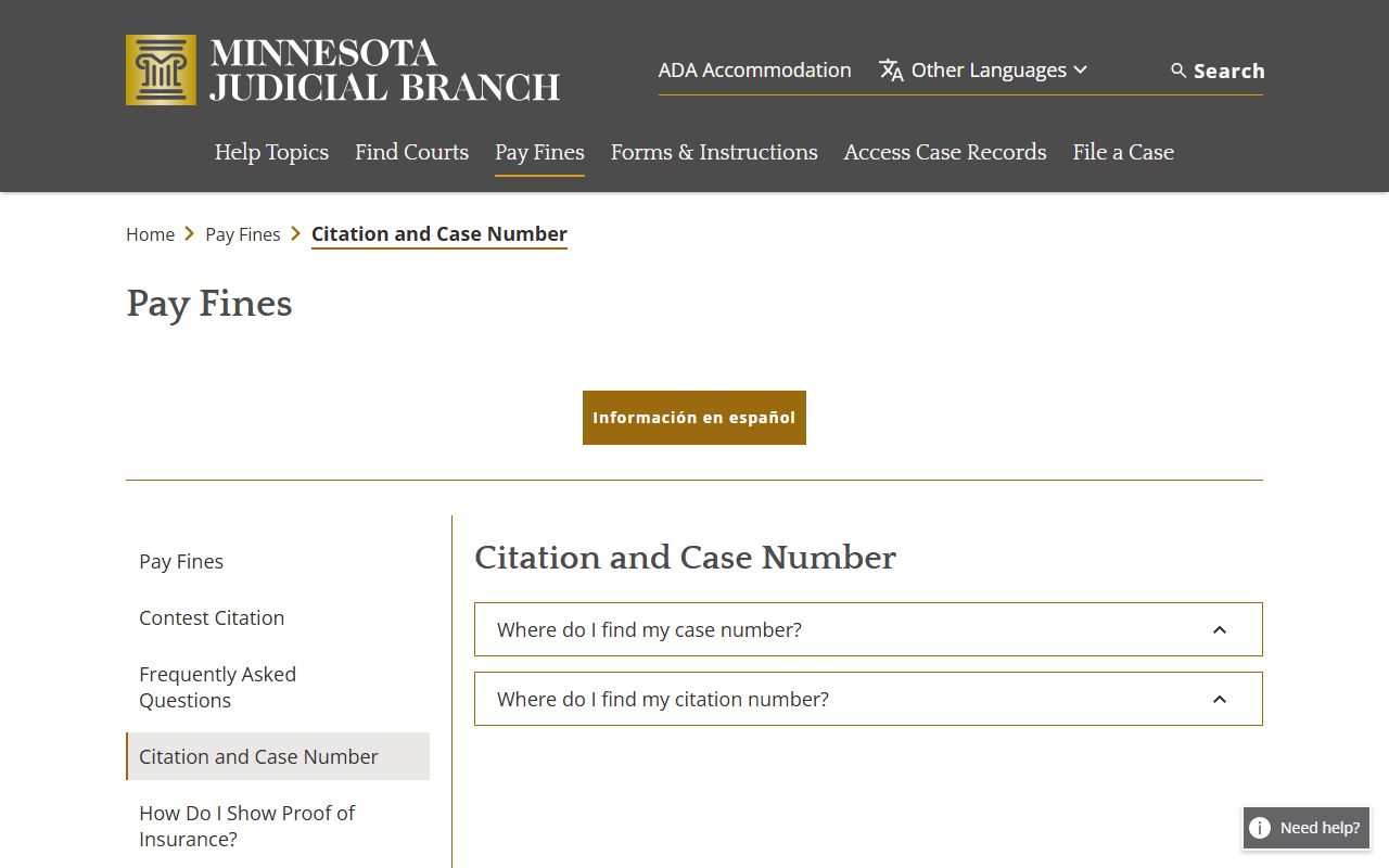 Traffic citation number guidance for Minnesota